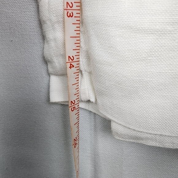 J Jill White Pull On 100% Linen Straight Leg Pants SIZE Small - Picture 4 of 6